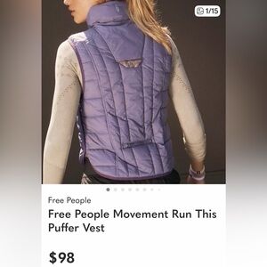 Free People Lavender Puffer Vest
